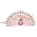Schöne Haarspange Pfau aus Metall Strass & Acryl Haarklammer rosa 5263 Schöne Haarspange Pfau aus Metall Strass & Acryl Haarklammer rosa 5263